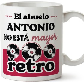 MUGFFINS Tazas Personalizadas para ABUELO - En Español - Es retro_Abuelo - 11 oz / 330 ml - Regalo personalizable original y