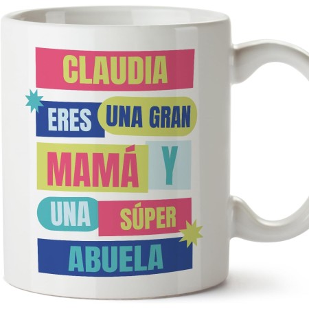 MUGFFINS Tazas Personalizadas para ABUELO - En Español - Es retro_Abuelo - 11 oz / 330 ml - Regalo personalizable original y