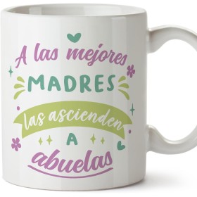 MUGFFINS Tazas para ABUELA - En Español - Mejores Madres Ascienden Abuelas - 11 oz / 330 ml - Regalo original y divertido