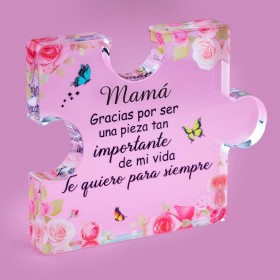 FANAOREN Regalo Dia de la Madre, Regalo Madre, Placa Acrílica en Forma de Puzzle, Regalo Mama, Regalo Madre Cumpleaños, Navidad,