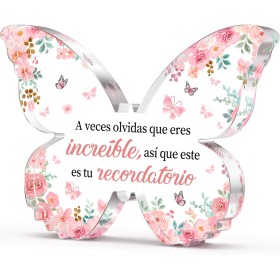 CheriGift Regalo Mujer, Regalo Dia de La Madre, Regalos Originales para Mujer Cumpleaños, Mariposa Adornos de Acrílico, Regalos