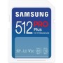 Samsung PRO Plus Tarjeta de memoria SD con Lector, 512 GB, 180 y 130 MB/s, Full HD & 4K UHD, UHS-I, U3, V30, A2, Compatible con