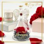 Sunia Regalo Dia de la Madre, Rosa Eterna Angel Lleva Impreso Eres la Mejor Madre del Mundo, Flores Preservadas con Figura de