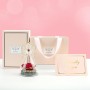 Sunia Regalo Dia de la Madre, Rosa Eterna Angel Lleva Impreso Eres la Mejor Madre del Mundo, Flores Preservadas con Figura de