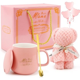 Juego de Tazas de Regalo para Mamá - Mejor Mamá del Mundo, Elegante Caja de Regalo para Día de la Madre, Navidad, Cumpleaños,