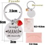 GEBETTER Regalo Día Madre 1*Llavero Original Mamá con Corazón + 1*Tarjeta Felicitación Mama Te Quiero + 1*Sobre Rosado, Regalo