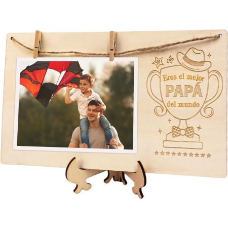 DPKOW Mamá Regalo Día de la Madre Original, Marco de Fotos Día de la Madre Mamá Marco Fotos con Pinzas para Madre Regalo
