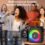 HWWR Karaoke Profesional Inalámbricos, Máquina de Karaoke Portátil con Micrófonos Inalámbricos para Adultos y Niños, Luces