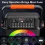HWWR Karaoke Profesional Inalámbricos, Máquina de Karaoke Portátil con Micrófonos Inalámbricos para Adultos y Niños, Luces