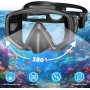 JEMULICE Gafas y Tubo de Snorkel Set para Adulto, Panorámico de 180° Gafas de Buceo Adulto de Cristal Templado y Dry Top