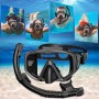JEMULICE Gafas y Tubo de Snorkel Set para Adulto, Panorámico de 180° Gafas de Buceo Adulto de Cristal Templado y Dry Top