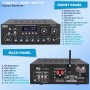 Pyle Amplificador de Audio, para el hogar, Estudio, 300W, Bluetooth, Estereo, 2 Canales, Sistema de Audio MP3, USB, SD, AUX,