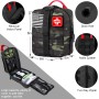 Kit de supervivencia de emergencia y kit de primeros auxilios, equipo de supervivencia profesional con bolsa Molle, para