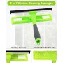 Kit de limpieza de ventanas de 3,6 metros, equipo limpiador extra largo 2 en 1, herramienta profesional de limpieza de vidrio