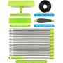 Kit de limpieza de ventanas de 3,6 metros, equipo limpiador extra largo 2 en 1, herramienta profesional de limpieza de vidrio