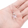 Collar de Plata de Ley 925 con Colgante de Ángel para Mujeres,Collar de Ángel de la Guarda Cristal Purpurina Joyas de Amistad