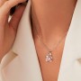 Collar de Plata de Ley 925 con Colgante de Ángel para Mujeres,Collar de Ángel de la Guarda Cristal Purpurina Joyas de Amistad