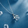 Collar de Plata de Ley 925 con Colgante de Ángel para Mujeres,Collar de Ángel de la Guarda Cristal Purpurina Joyas de Amistad