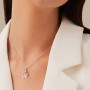 Collar de Plata de Ley 925 con Colgante de Ángel para Mujeres,Collar de Ángel de la Guarda Cristal Purpurina Joyas de Amistad