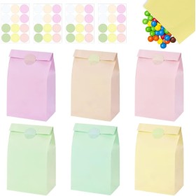 AFASOES 30 Pcs Bolsas de Regalo de Papel 24*13*8 cm Kraft Bolsas Papel Kraft Sin Asas Bolsas Chuches Bolsas Cumpleaños Bolsas