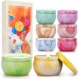 Velas Perfumadas Juego de 12 Piezas, Velas Aromaticas Decorativas, Cera de Soja Natural, Regalos Originales para Mujer, para