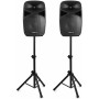 Vonyx VPS152A Altavoces autoamplificados Pack de 2 Altavoces Activo/Pasivo Bluetooth portátiles de 1000W, 15 Pulgadas, micrófono