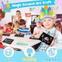 ZMLM 16 Libros Scratch Art para Niños, Regalo Creativo Dibujar de Rascar Kit con 18 Lápices de Madera, 16 Plantillas de Dibujo,