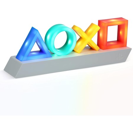 Luz logo PlayStation - Producto oficial, 3 modos de luz, iluminación reactiva al sonido para decoración de juegos u oficina,