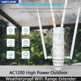 Wavlink AC1200 extensor de rango WiFi resistente a la intemperie para 