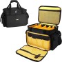 Bolsa de DJ, bolsa organizadora de archivos de cable de DJ con separadores desmontables y parte inferior acolchada, bolsa de