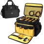 Bolsa de DJ, bolsa organizadora de archivos de cable de DJ con separadores desmontables y parte inferior acolchada, bolsa de