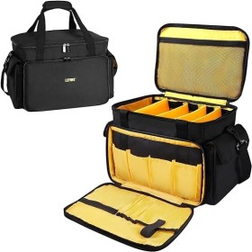 Bolsa de DJ, bolsa organizadora de archivos de cable de DJ con separadores desmontables y parte inferior acolchada, bolsa de