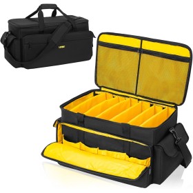 LEFOR·Z Bolsa organizadora de Archivos de Cable para Equipo de DJ, con separadores Desmontables y Parte Inferior Acolchada,