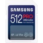 Samsung PRO Ultimate Tarjeta de Memoria SD, 512 GB, Lectura 200 MB/s, Escritura 130 MB/s, UHS-I, C10, U3, V30, 4K UHD, Para