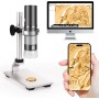 Ninyoon Microscopio 4K WiFi con Soporte Profesional 50-1000X Microscopio Digital USB Endoscopio Inalámbrico Cámara HD para