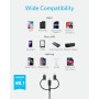 Anker PowerLine II - Cable 3 en 1, Lightning/Tipo C/Micro USB para iPhone, iPad, Huawei, HTC, LG, Samsung Galaxy, Sony Xperia y