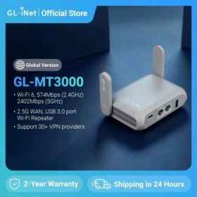 GL.iNet GL-MT3000 Beryl AX Enrutador Gigabit de viaje inalámbrico Wi-F