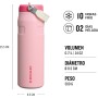 Stanley Flip Straw 2.0 Botella Agua Acero Inoxidable Con Pajita 1.06L - 15 Horas Fría - 3 Días Helada - Acero Inoxidable - Sin