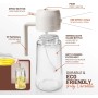 PORTENTUM Pulverizador aceite spray 2 en 1 aceitera spray pulverizador, Botella de vidrio de 500 ml / 17 oz para Freidora de