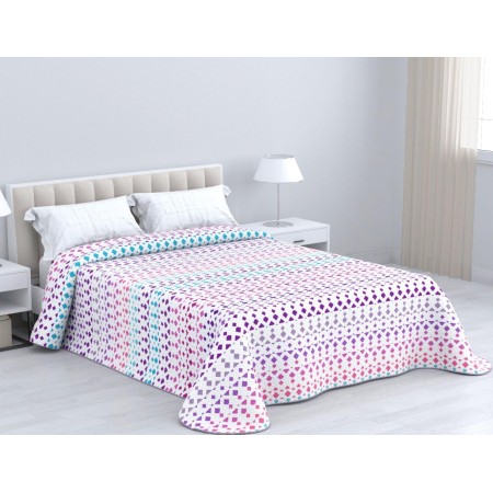 HM'S HOME'SECRET Colcha Bouti Estampada de 100% Microfibra Suave - Variedad de Diseños y Tamaños (Coral Gris, Cama 135cm)