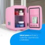 NK Mini Nevera Portátil, 4 Litros de Capacidad, Funcionamiento 12V-220V, Función Enfriamiento y Calentamiento, Para Cosméticos y