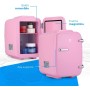 NK Mini Nevera Portátil, 4 Litros de Capacidad, Funcionamiento 12V-220V, Función Enfriamiento y Calentamiento, Para Cosméticos y