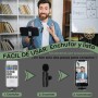 2 Pcs Micrófono inalámbrico para iPhone, iPad, Android, PC, con USB-C, Microfonos de Solapa con Clip para Grabación de Vídeo,