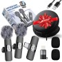Micrófono Inalámbrico Solapa 2 Pack | 20m Largo Alcance | Plug&Play para iPhone, Android, iPad, PC | Sonido Profesional,