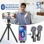 Micrófono Inalámbrico Solapa 2 Pack | 20m Largo Alcance | Plug&Play para iPhone, Android, iPad, PC | Sonido Profesional,