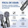 Micrófono Inalámbrico Solapa 2 Pack | 20m Largo Alcance | Plug&Play para iPhone, Android, iPad, PC | Sonido Profesional,