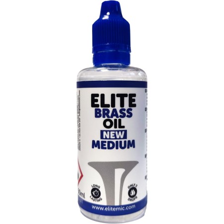Elite Brass Oil New Medium 60 ml- Aceite para instrumentos musicales de viento: trompeta, trombón, fliscorno, trompa, tuba, etc