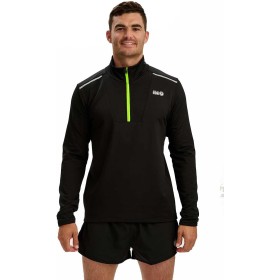 Time To Run Men's Lightweight Long Sleeve Mesh Neck Zip Thermal Running Gym Sweatshirt