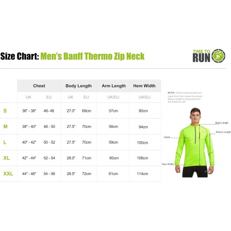 Time To Run Men's Thermal Running Shirt for Winter Long Sleeves, Pocket and Zipper on the Neck