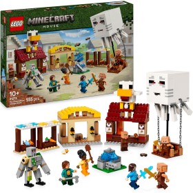 LEGO Minecraft El Ataque a la Aldea del Globo de Ghast, Set de Construcción con Casa de Steve de Juguete para Niños y Gamers,